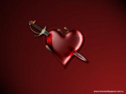 валентинка сердце пронзенное мечем